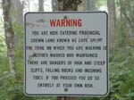Sign warning of danger at Cape Split