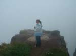 Val on windy cliff edge at cape split